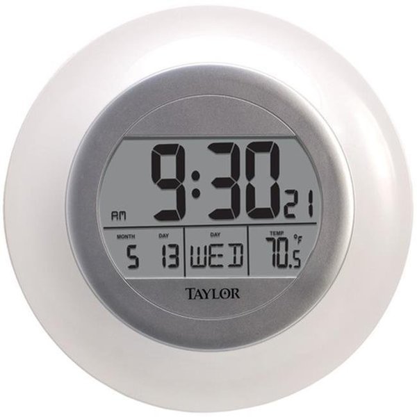 Taylor TAP1750 Atomic Wall Clock with Thermometer, Taylor, Mfr#: TAP1750